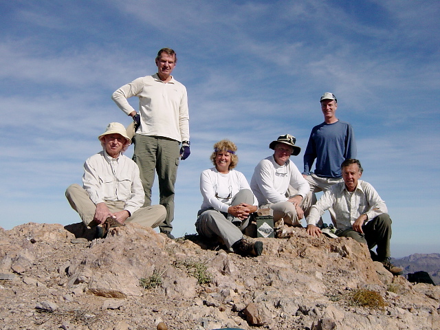 Summit of Signal Peak (Kofa) From left: Bruno Geiger, George Wysup, Sue Holloway, Cliff Jones, 