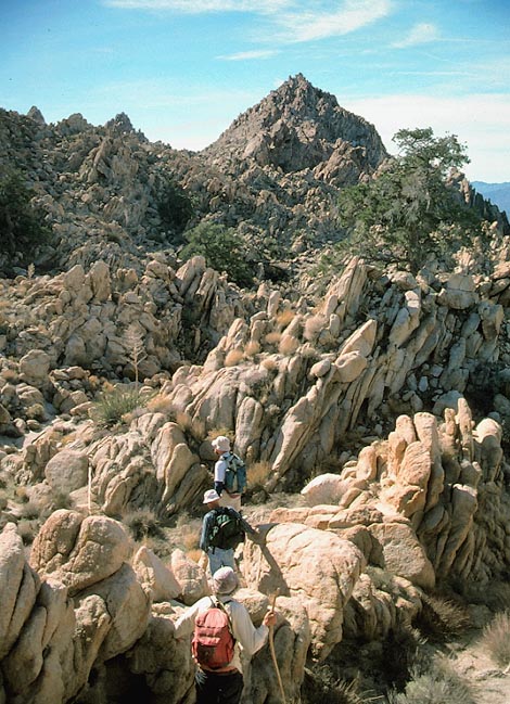 Approaching the summit of Spectre Point in Joshua Tree National Park.